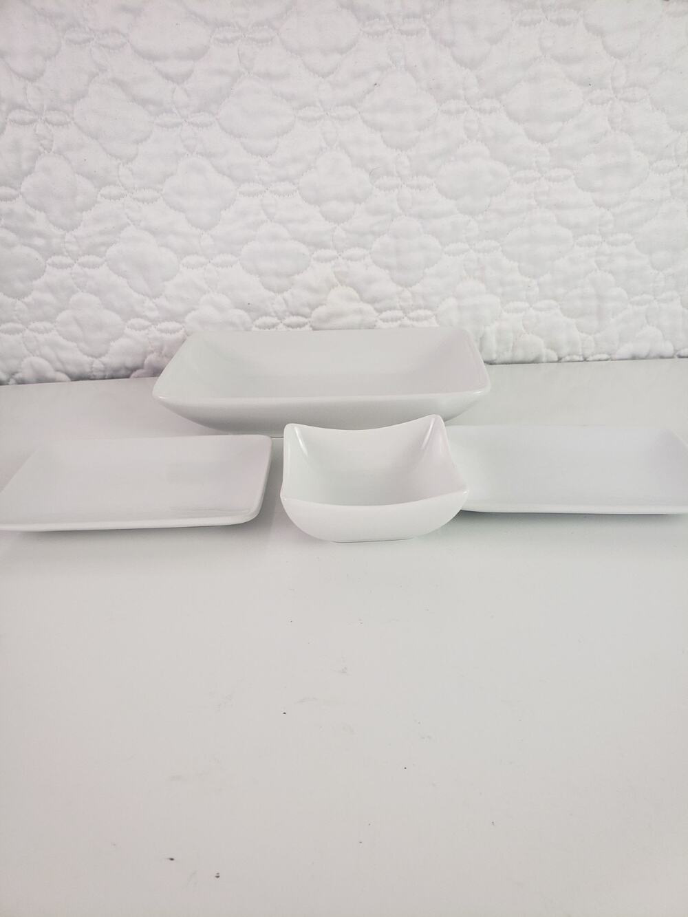 VTG American Airlines White Ceramic Rectangular Plate Tray Dish 73PL700 4 PCS